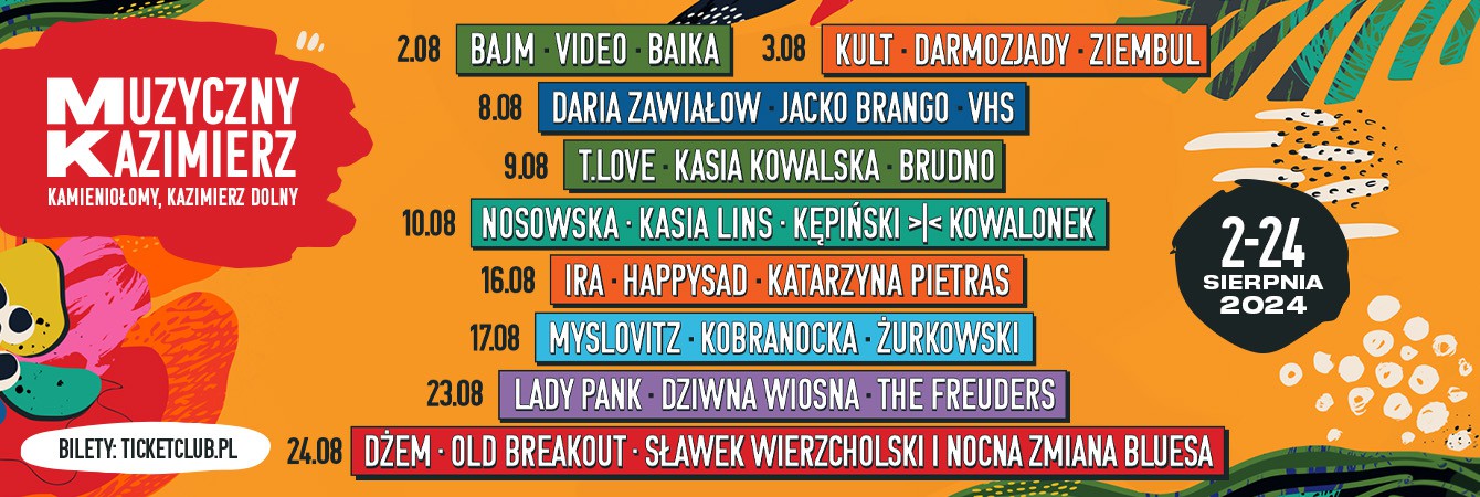 Festiwal Muzyczny Kazimierz 2024: największe gwiazdy polskiej sceny w Kazimierzu Dolnym!