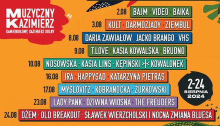 Festiwal Muzyczny Kazimierz 2024: największe gwiazdy polskiej sceny w Kazimierzu Dolnym!